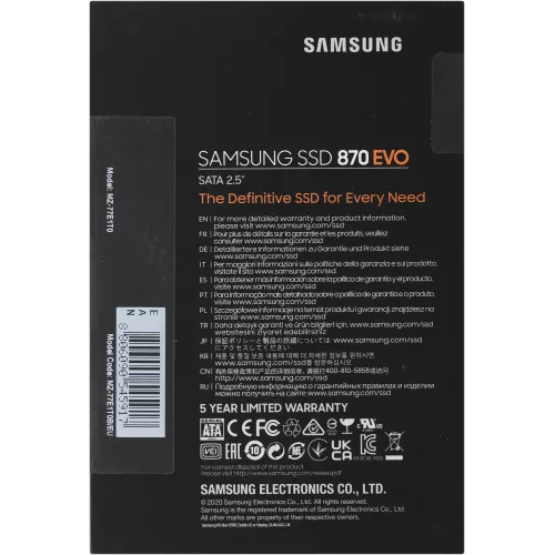 Накопитель SSD Samsung SATA-III 1TB MZ-77E1T0B/EU 870 EVO 2.5"