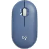 Мышь Logitech Pebble M350 синий оптическая 1000dpi silent беспров. BT/Radio USB для ноутбука 3but (910-006655)