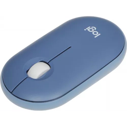 Мышь Logitech Pebble M350 синий оптическая 1000dpi silent беспров. BT/Radio USB для ноутбука 3but (910-006655)