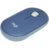 Мышь Logitech Pebble M350 синий оптическая 1000dpi silent беспров. BT/Radio USB для ноутбука 3but (910-006655)