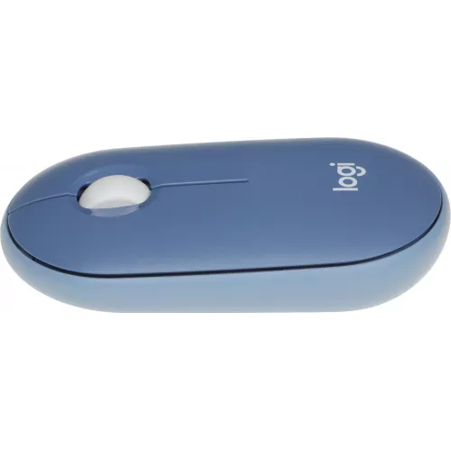 Мышь Logitech Pebble M350 синий оптическая 1000dpi silent беспров. BT/Radio USB для ноутбука 3but (910-006655)