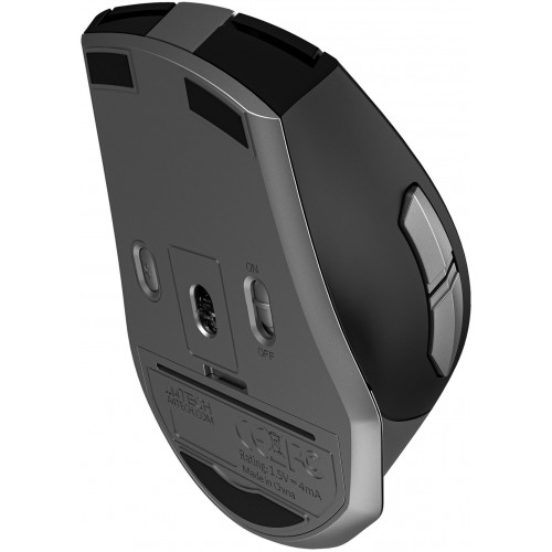 Мышь A4Tech Fstyler FB35S серый/черный оптическая 2000dpi беспров. BT/Radio USB для ноутбука 5but (FB35S USB SMOKY GREY)