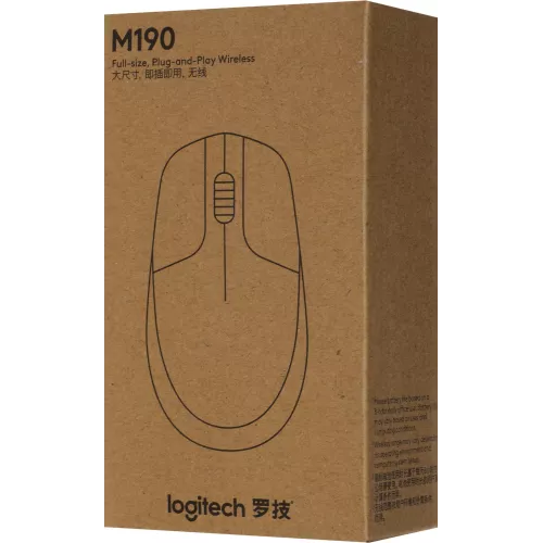 Мышь Logitech M190 черный/темно-серый оптическая 1000dpi беспров. USB 2but (910-005923)