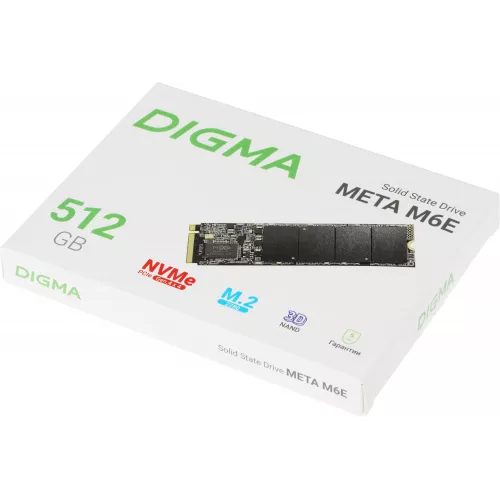 Накопитель SSD Digma PCIe 4.0 x4 512GB DGSM4512GM6ET Meta M6E M.2 2280