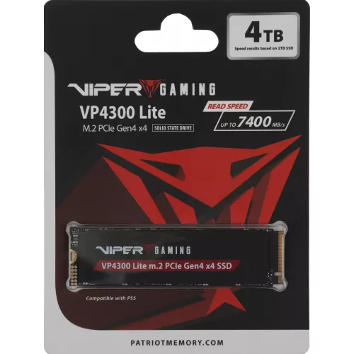 Накопитель SSD Patriot PCIe 4.0 x4 4TB VP4300L4TBM28H Viper VP4300 Lite M.2 2280
