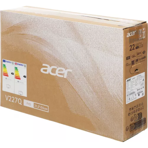Монитор Acer 21.5" Vero V227QE3biv черный IPS LED 4ms 16:9 HDMI матовая 250cd 178гр/178гр 1920x1080 100Hz VGA FHD 2.85кг