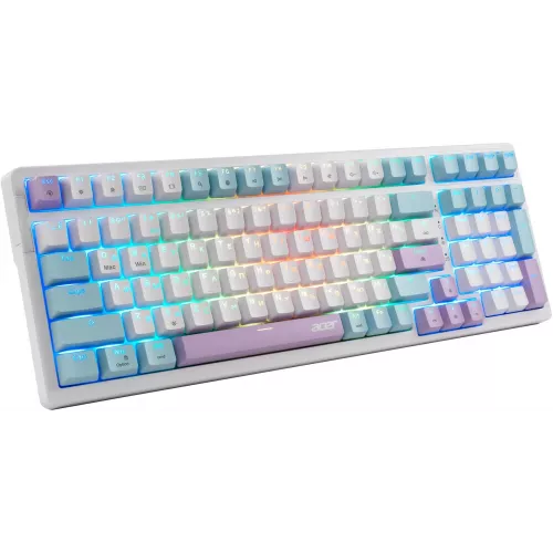 Клавиатура Acer OKW304 механическая белый USB for gamer LED (ZL.KBDCC.01V) кабель 1.8м