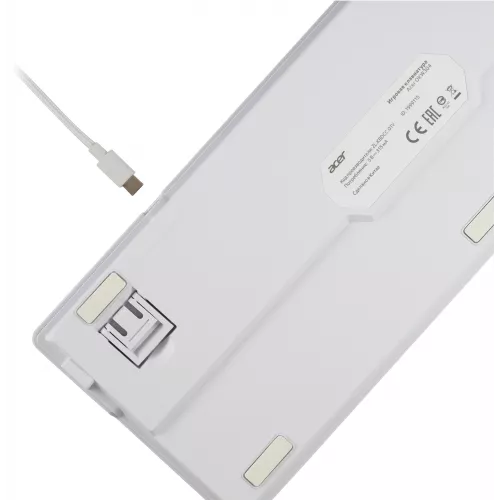 Клавиатура Acer OKW304 механическая белый USB for gamer LED (ZL.KBDCC.01V) кабель 1.8м