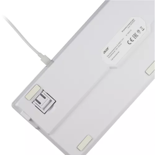 Клавиатура Acer OKW304 механическая белый USB for gamer LED (ZL.KBDCC.01V) кабель 1.8м