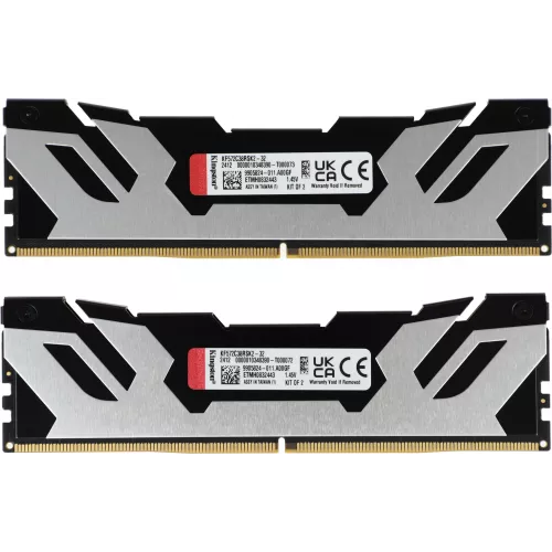 Память DDR5 2x16GB 7200MHz Kingston KF572C38RSK2-32 Fury Renegade Silver XMP RTL Gaming PC5-57600 CL38 DIMM 288-pin 1.45В kit single rank с радиатором Ret