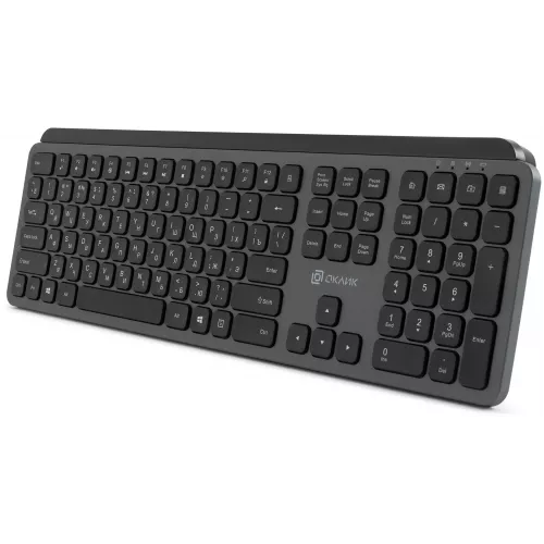 Клавиатура Оклик K859W серый/черный USB беспроводная slim Multimedia (2002136)