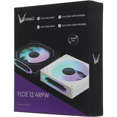 Вентилятор для корпуса Formula Floe 12BK ARGB 120х120x25 черный 4-pin 26.8дБ (FLOE 12BK ARPW) Ret