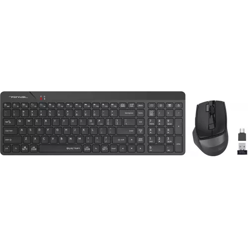 Клавиатура + мышь A4Tech Fstyler FG2400 Air2 клав:черный мышь:черный USB беспроводная slim (FG2400 AIR2 BLACK)