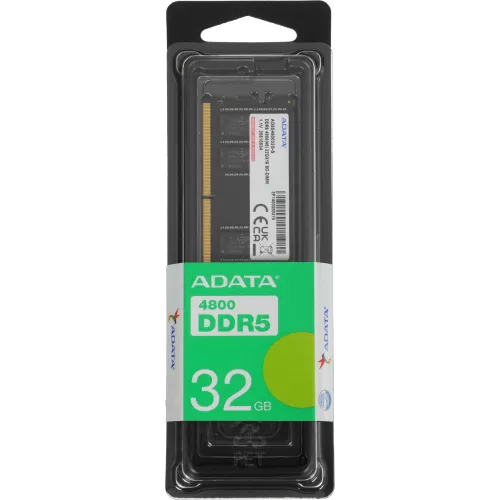 Память DDR5 32GB 4800MHz A-Data AD5S480032G-S RTL PC4-38400 CL40 SO-DIMM 262-pin 1.1В single rank Ret