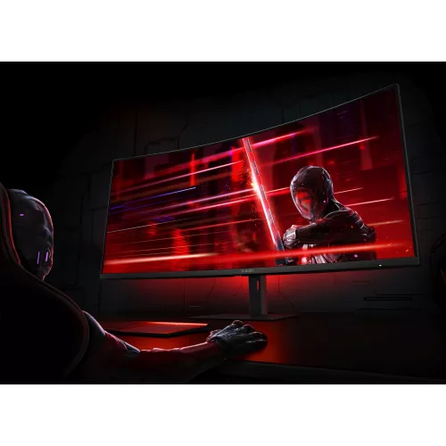 Монитор Xiaomi 34" Curved Gaming Monitor G34WQi черный VA LED 1ms 21:9 HDMI матовая HAS Piv 350cd 178гр/178гр 3440x1440 180Hz FreeSync Premium DP 2K 6.9кг