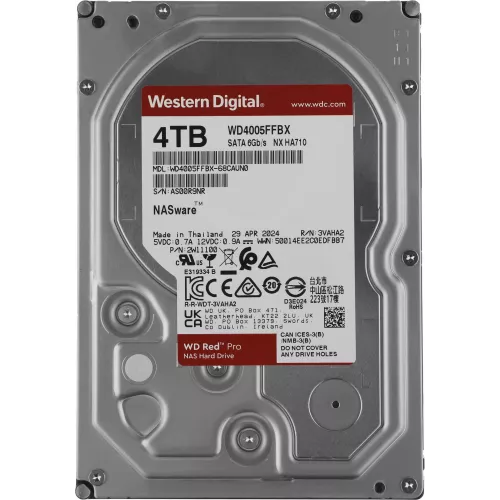 Жесткий диск WD SATA-III 4TB WD4005FFBX NAS Red Pro (7200rpm) 256Mb 3.5"