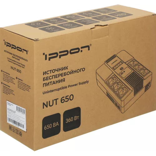 Источник бесперебойного питания Ippon Nut 650 360Вт 650ВА черный