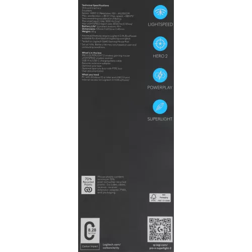 Мышь Logitech G Pro X Superlight 2 черный оптическая 32000dpi беспров. USB 4but (910-006632)