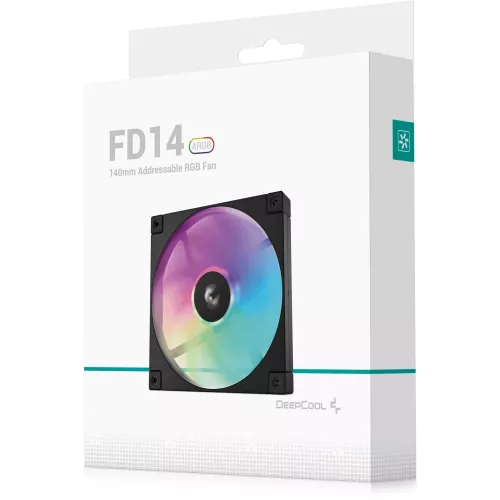 Вентилятор для корпуса Deepcool FD14 ARGB 140х140x25 черный 4-pin 25.6дБ (R-FD14-BKAPN1-G) Ret
