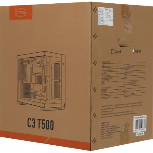 Корпус PcCooler C3T500 белый без БП ATX 9x120mm 5x140mm 2xUSB3.0 audio bott PSU