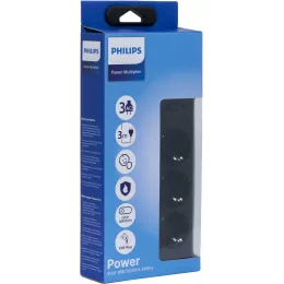Сетевой фильтр Philips CHP2135BB/51 3м (3 розетки) черный (коробка)