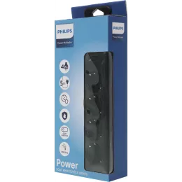 Сетевой фильтр Philips CHP2145BC/51 5м (4 розетки) черный (коробка)