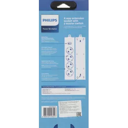 Сетевой фильтр Philips CHP2145BC/51 5м (4 розетки) черный (коробка)