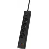 Сетевой фильтр Philips CHP4346BA/51 2м (4 розетки) черный (коробка)