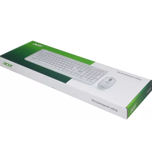Клавиатура + мышь Acer OCC401 клав:белый мышь:белый USB беспроводная Multimedia (ZL.ACCCC.017)