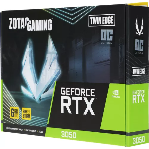 Видеокарта Zotac PCI-E 4.0 RTX 3050 TWIN EDGE OC NVIDIA GeForce RTX 3050 6Gb 96bit GDDR6 1477/14000 HDMIx1 DPx3 HDCP Ret
