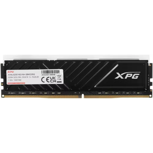 Память DDR4 16GB 3200MHz A-Data AX4U320016G16A-SBKD35G XPG Spectrix D35G RGB RTL Gaming PC4-25600 CL16 DIMM 288-pin 1.35В dual rank с радиатором Ret