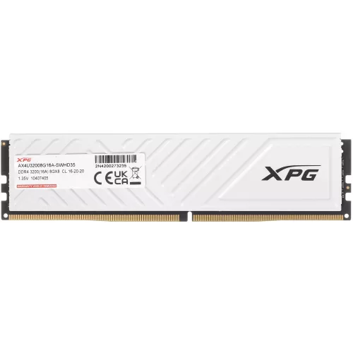 Память DDR4 8GB 3200MHz A-Data AX4U32008G16A-SWHD35 XPG Gammix D35 RTL Gaming PC4-25600 CL16 DIMM 288-pin 1.35В dual rank с радиатором Ret