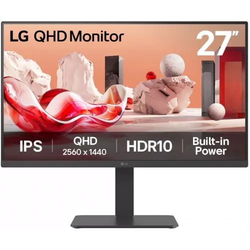 Монитор LG 27" 27BA45QB-B черный IPS LED 16:9 HDMI M/M матовая HAS Piv 1000:1 350cd 178гр/178гр 2560x1440 75Hz DP 2K 8.1кг