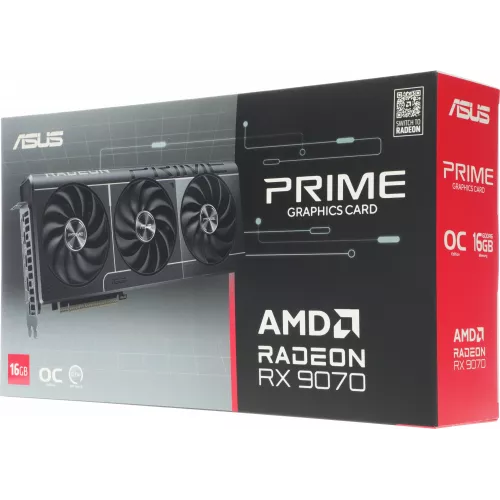 Видеокарта Asus PCI-E 5.0 PRIME-RX9070-O16G AMD Radeon RX 9070 16Gb 256bit GDDR6 2120/20000 HDMIx1 DPx3 HDCP Ret