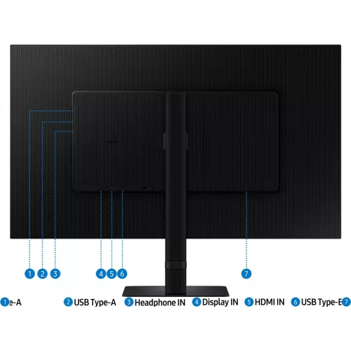 Монитор Samsung 32" ViewFinity S8 S32D800EAIXCI черный VA LED 5ms 16:9 HDMI матовая HAS Piv 3000:1 350cd 178гр/178гр 3840x2160 60Hz DP 4K USB 6.9кг