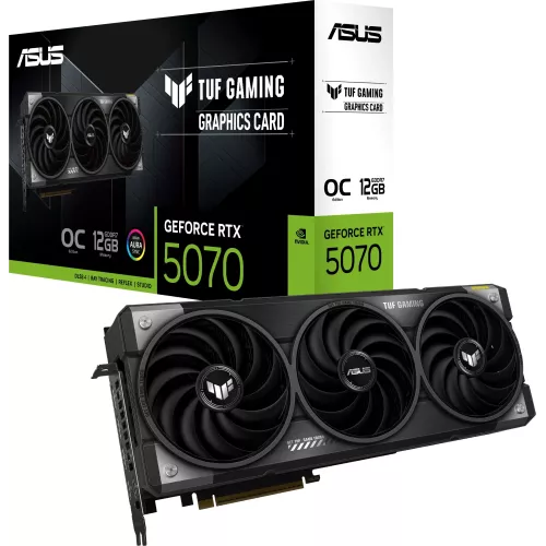 Видеокарта Asus PCI-E 5.0 TUF-RTX5070-O12G-GAMING NVIDIA GeForce RTX 5070 12Gb 192bit GDDR7 2610/28000 HDMIx2 DPx3 HDCP Ret