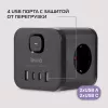 Сетевой разветвитель Buro BU-PW3UC-B (3 розетки) черный (коробка)