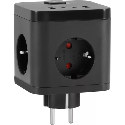 Сетевой разветвитель Buro BU-PW3UC-B (3 розетки) черный (коробка)
