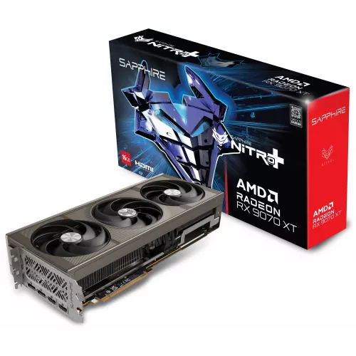 Видеокарта Sapphire PCI-E 5.0 11348-01-20G NITRO+AMD RADEON RX 9070 XT GAMING OC 16GB DUAL AMD Radeon RX 9070XT 16Gb 256bit GDDR6 2520/20000 HDMIx2 DPx2 HDCP Ret