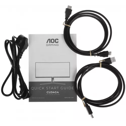 Монитор AOC 34" Gaming CU34G4 черный VA LED 21:9 HDMI матовая HAS Piv 300cd 178гр/178гр 3440x1440 180Hz FreeSync Premium DP UW 8.08кг