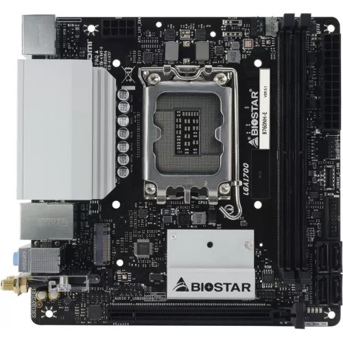 Материнская плата Biostar B760NH-E Soc-1700 Intel B760 2xDDR5 mini-ITX AC`97 8ch(7.1) 2.5Gg RAID+HDMI+DP