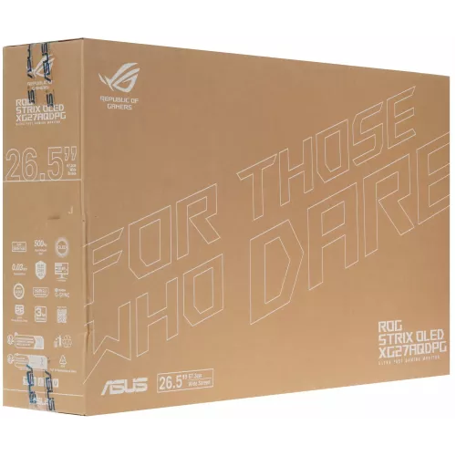 Монитор Asus 26.5" ROG Strix XG27AQDPG черный QD OLED LED 16:9 HDMI HAS Piv 1500000:1 1000cd 178гр/178гр 2560x1440 500Hz G-Sync FreeSync Premium Pro DP 2K USB 6.6кг