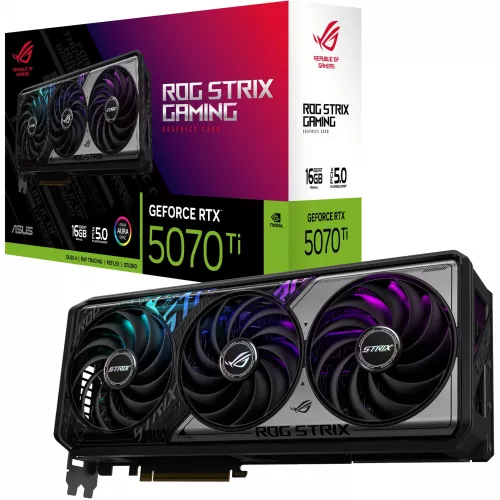 Видеокарта Asus PCI-E 5.0 ROG-STRIX-RTX5070TI-16G-GAMING NVIDIA GeForce RTX 5070TI 16Gb 256bit GDDR7 2452/28000 HDMIx2 DPx3 HDCP Ret