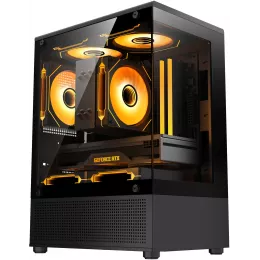 Корпус Accord ACC-UE2B TG OFFICE PRO черный без БП mATX 1xUSB3.0 audio bott PSU