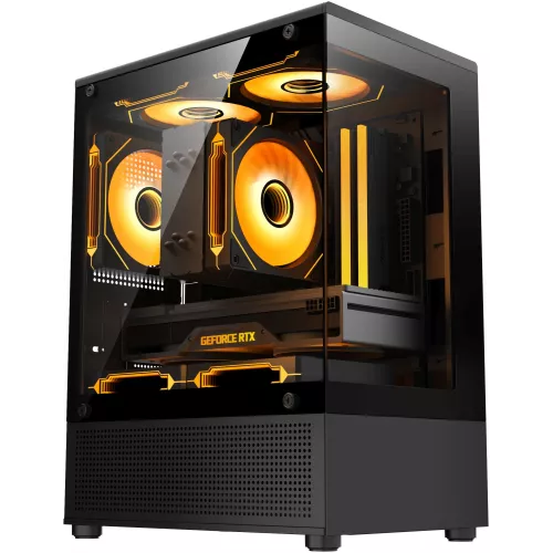 Корпус Accord ACC-UE2B TG OFFICE PRO черный без БП mATX 1xUSB3.0 audio bott PSU