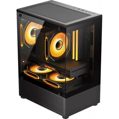 Корпус Accord ACC-UE2B TG OFFICE PRO черный без БП mATX 1xUSB3.0 audio bott PSU
