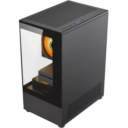 Корпус Accord ACC-UE2B TG OFFICE PRO черный без БП mATX 1xUSB3.0 audio bott PSU