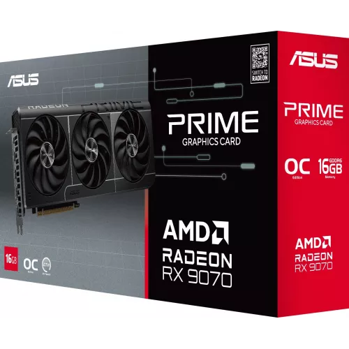 Видеокарта Asus PCI-E 5.0 PRIME-RX9070-O16G-EVO AMD Radeon RX 9070 16Gb 256bit GDDR6 2120/20000 HDMIx1 DPx3 HDCP Ret