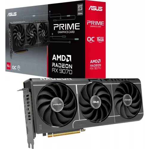 Видеокарта Asus PCI-E 5.0 PRIME-RX9070-O16G-EVO AMD Radeon RX 9070 16Gb 256bit GDDR6 2120/20000 HDMIx1 DPx3 HDCP Ret
