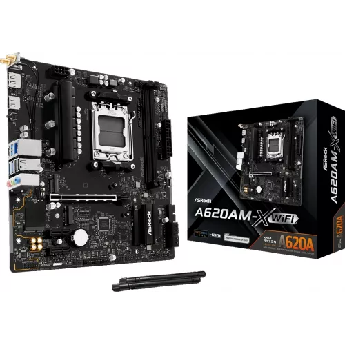 Материнская плата Asrock A620AM-X WiFi Socket AM5 AMD A620A 2xDDR5 mATX AC`97 8ch(7.1) 2.5Gg RAID+HDMI+DP